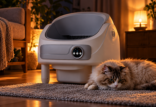 Litière autonettoyante pour chat 75 L – connectée et silencieuse