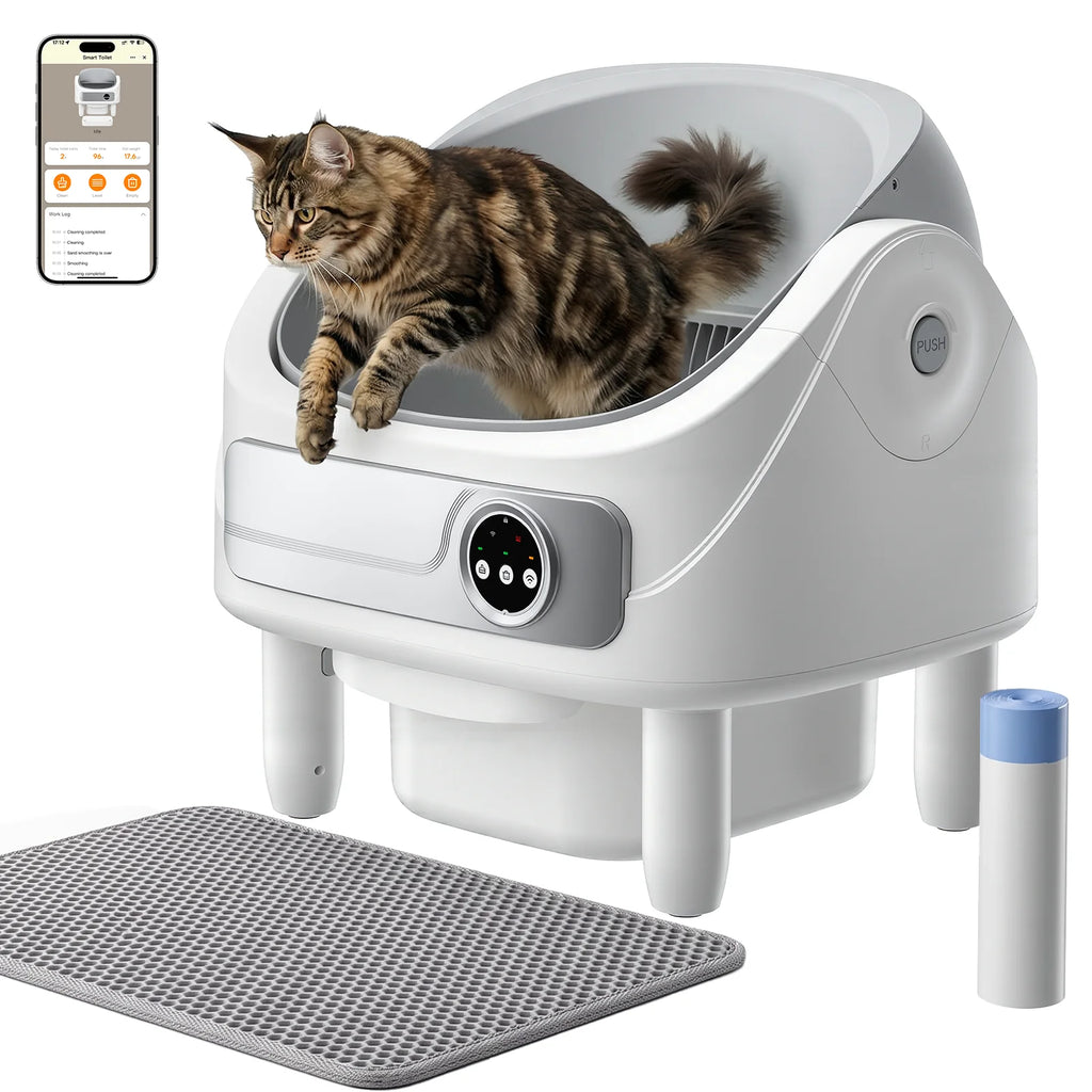 Litière autonettoyante pour chat 75 L – connectée et silencieuse
